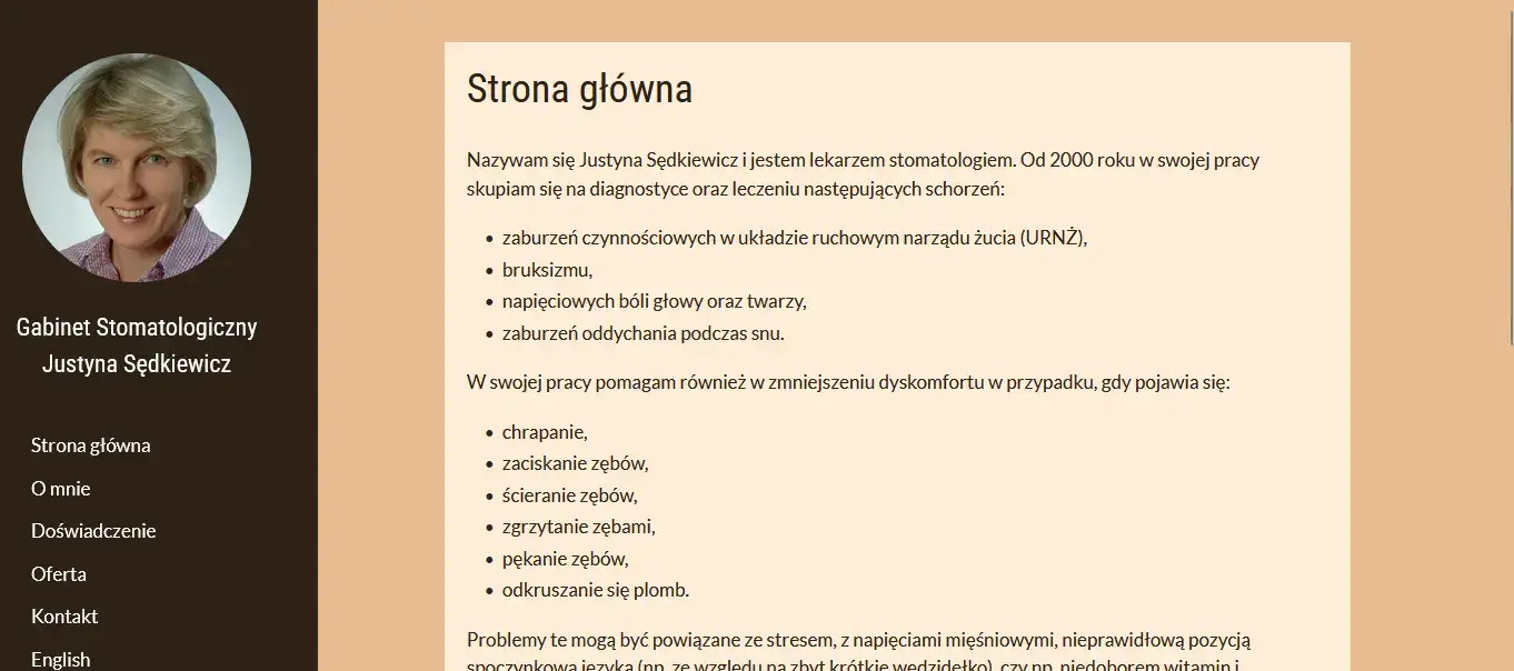 screenshot of personal site