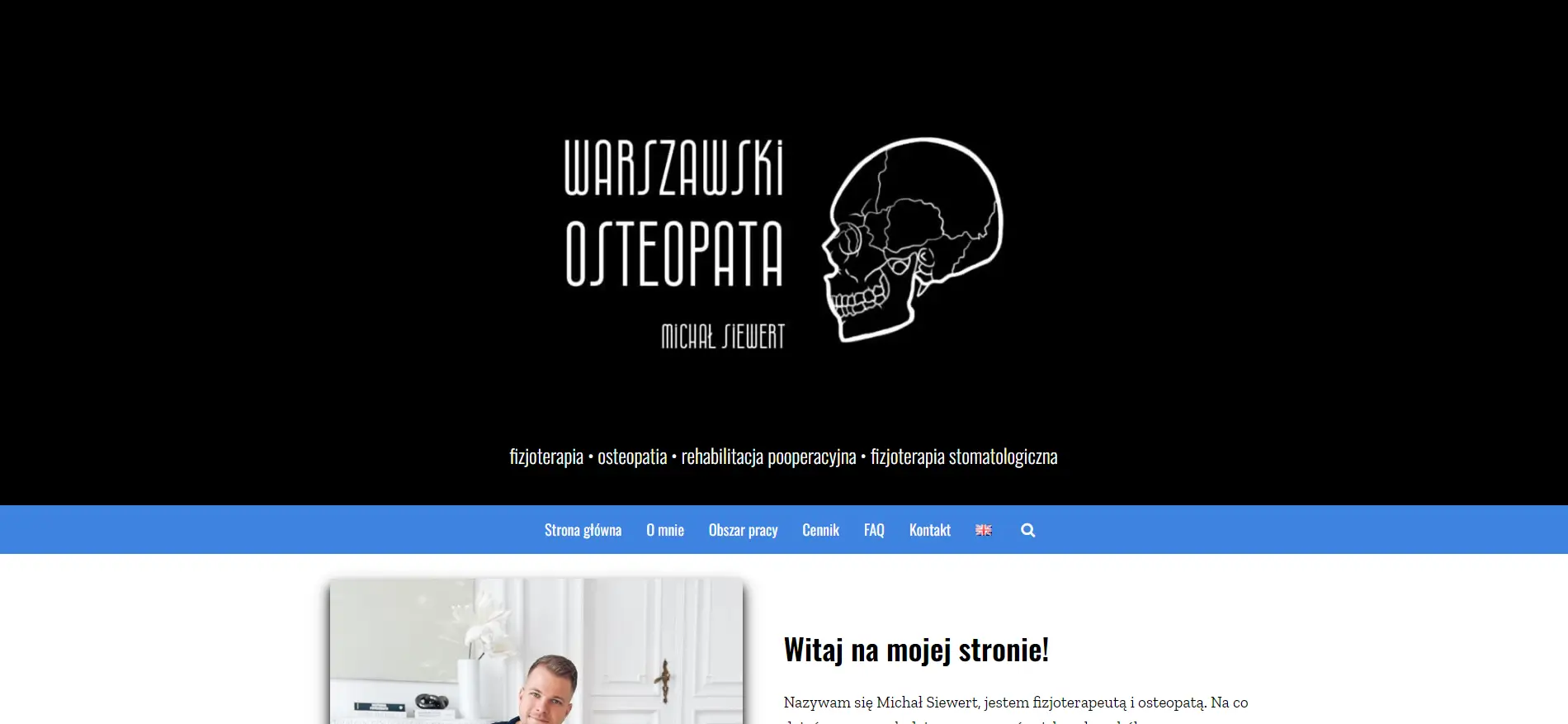 screenshot of physiotherapist site