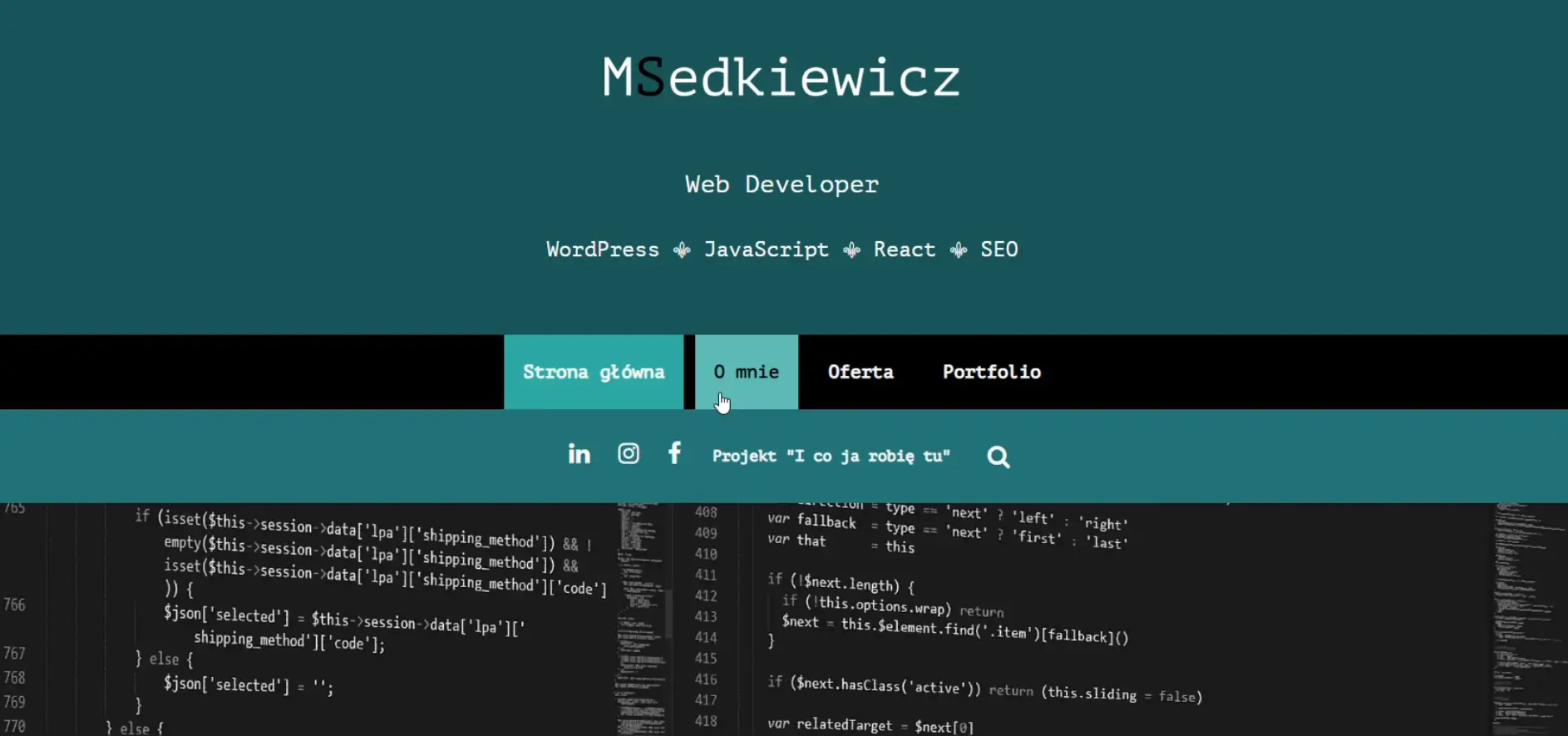screenshot of my pl website