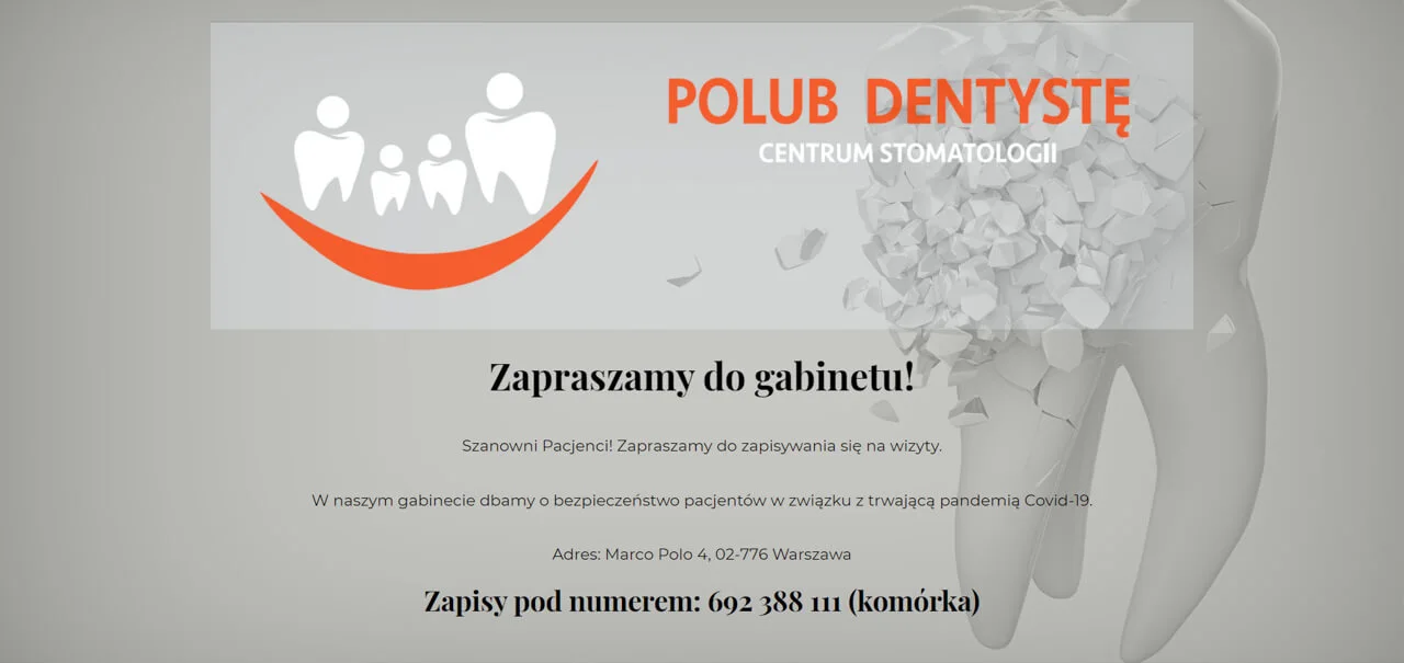 screenshot zaślepki dla gabinetu stomatologicznego