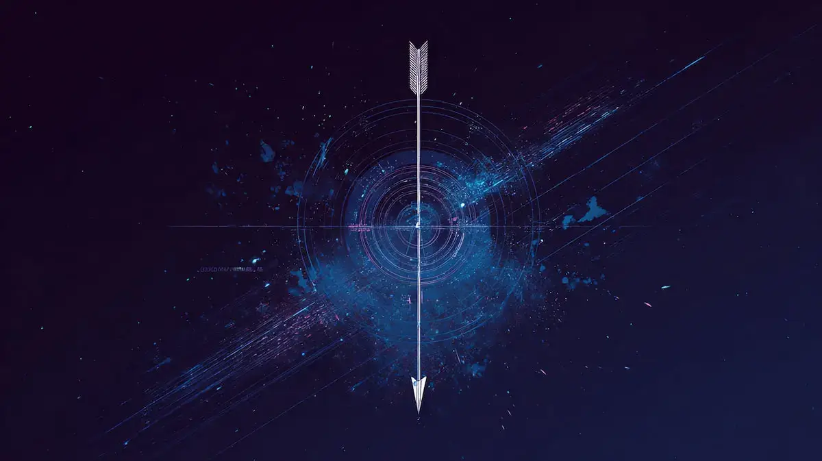 An arrow against a target background.